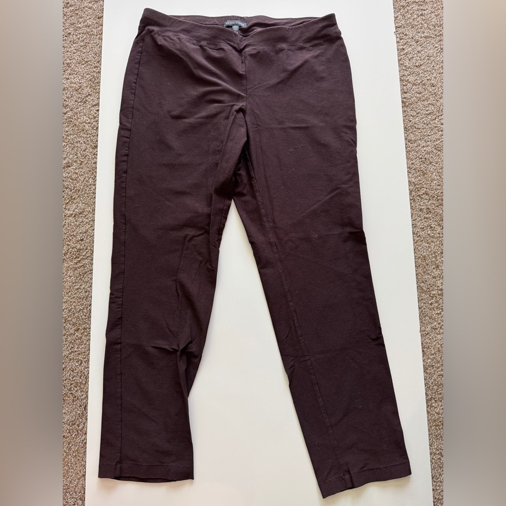 Eileen Fisher Brown Pull On Viscose Blend Casual Pants Size‎ Medium